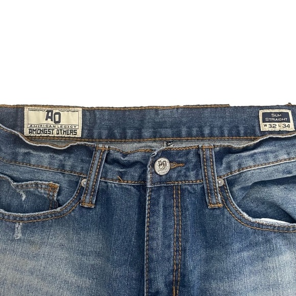 2012 American Legacy Amongst Others Slim Straight Denim Jeans 32x34 Medium Wash - Picture 5 of 12